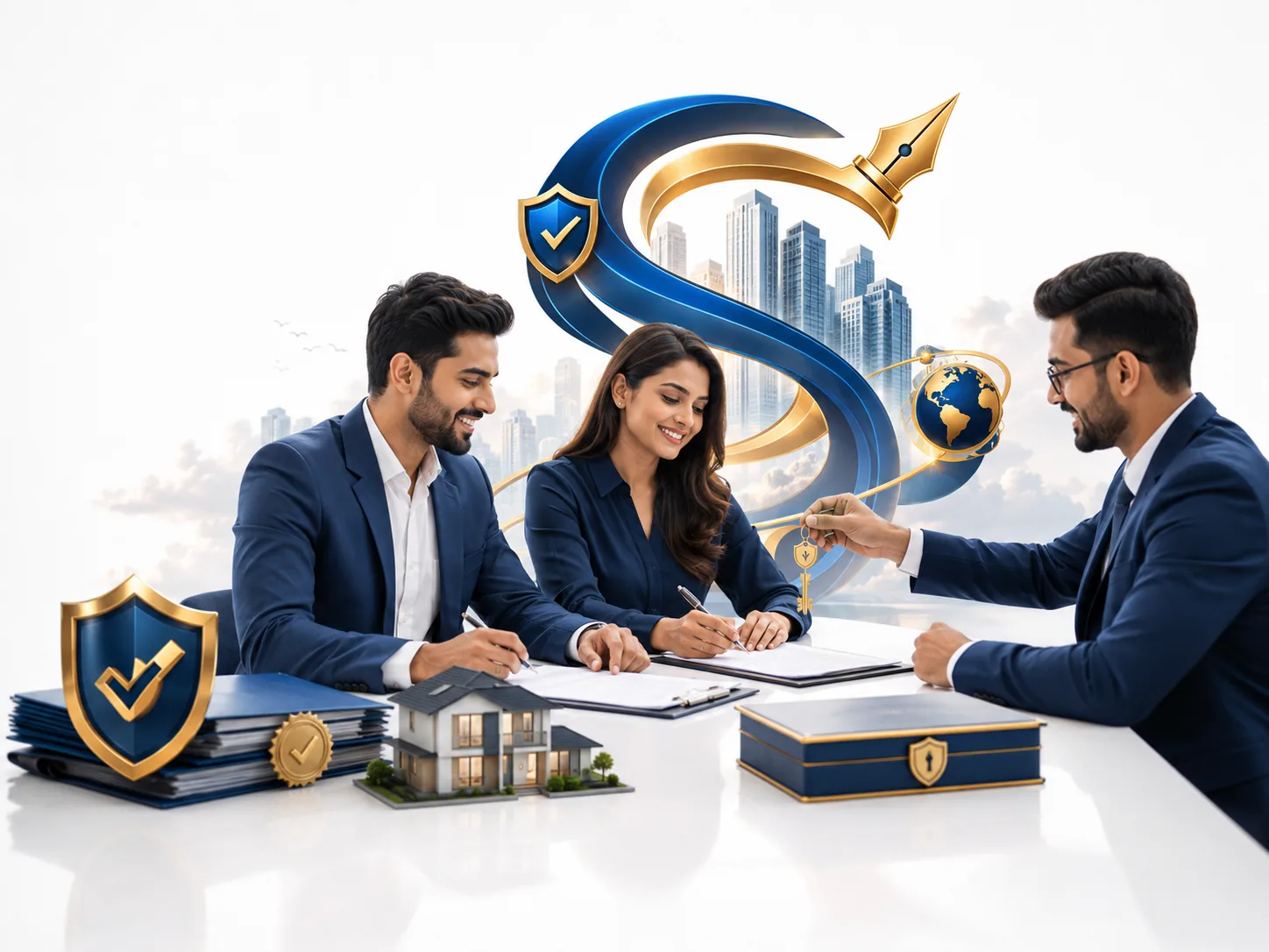 Property transaction and closing coordination illustration